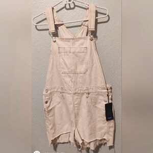 NWT...Hudson Sloan Shorts Overall Cutoffs..off white denim..